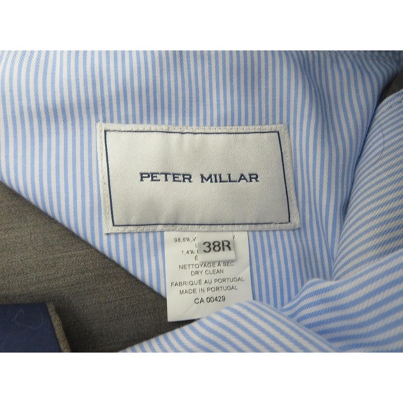 Peter Millar Dress Pants Mens 38x32 Gray Virgin Wool Stretch Flat Front Trousers - Picture 6 of 10